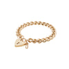 Vintage style 9 Carat Gold Curb Link Chain Bracelet with Heart Padlock