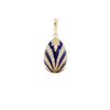 Vintage Guilloché Blue Enamel and 14 Carat Yellow Gold Egg Charm