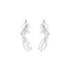 18 Carat White Gold Diamond Spray Abstract Lever-Back Earrings