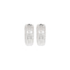 Diamond and 18 Carat White Gold Three-Row Lever-Back Half Hoop Earrings