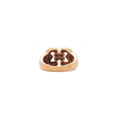 Mauboussin Diamond and 18 Carat Yellow Gold Double Buckle Ring
