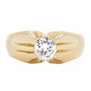 1.07ct round brilliant cut diamond gents ring in 18ct yellow gold with 10 claw open back setting