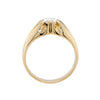 1.07ct round brilliant cut diamond gents ring in 18ct yellow gold with 10 claw open back setting, classic design