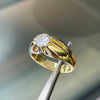1.07ct round brilliant cut diamond gents ring in 18ct yellow gold with 10 claw open back setting, classic design