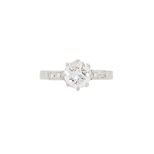 1.25 Carat Transitional Cut Diamond and Platinum Engagement Ring, circa 1920s