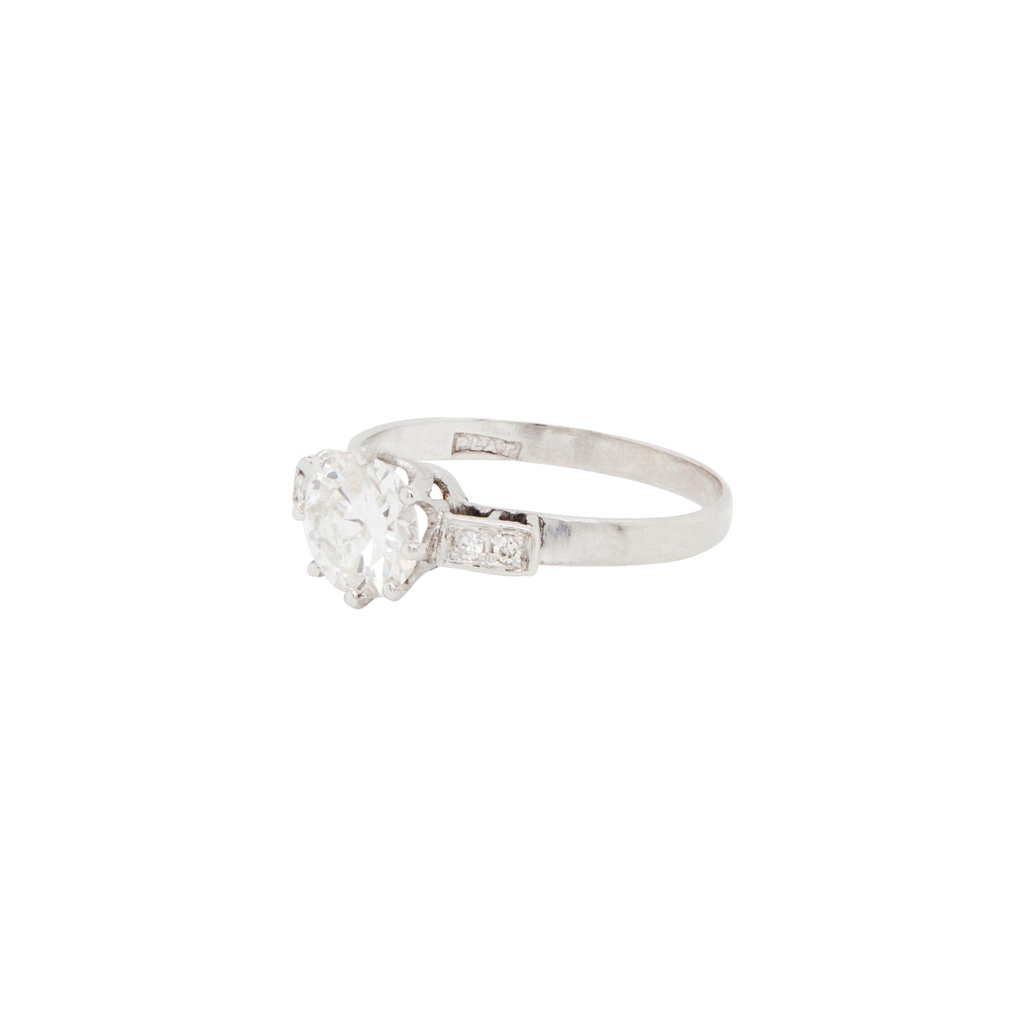 1.25 Carat Transitional Cut Diamond and Platinum Engagement Ring, circa 1920s