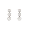 Diamond Graduated Triple Halo Cluster Drop Earrings in 18 Carat White Gold