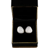 Asymmetrical stud earrings in 18ct white and yellow gold with 2.10ct round brilliant cut pavé set diamonds in box