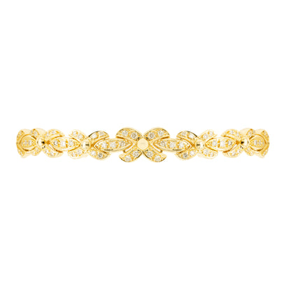 18ct yellow gold bracelet with 1.25ct diamonds set in alternating ‘X’ and bar links.