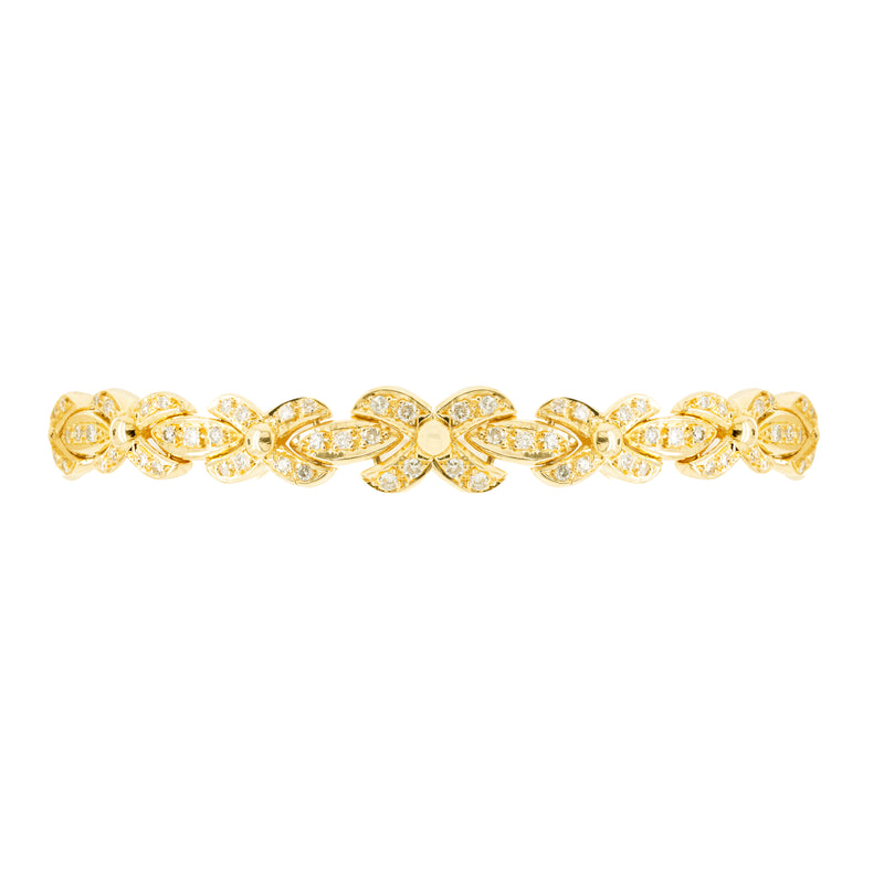 18ct yellow gold bracelet with 1.25ct diamonds set in alternating ‘X’ and bar links.