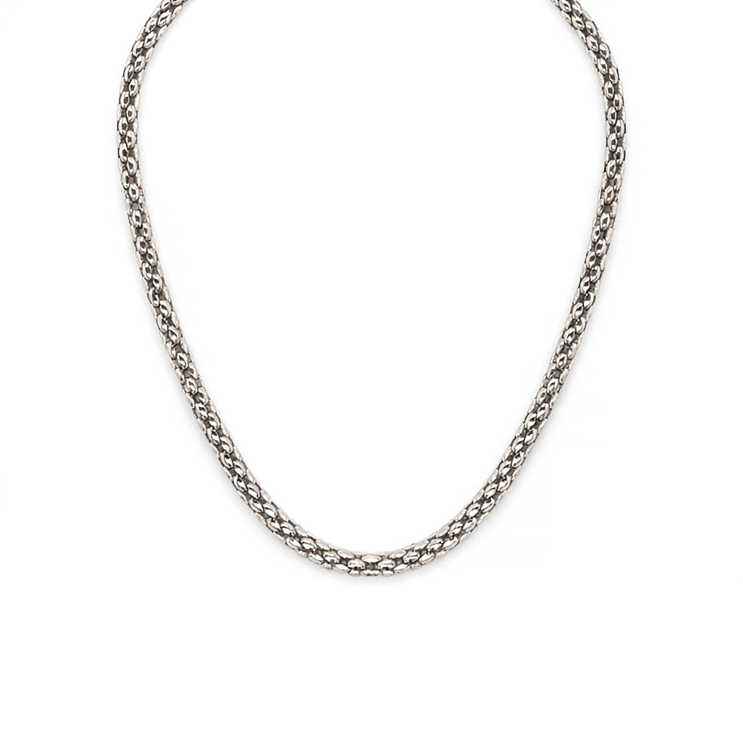 FOPE Prima 18 Carat White Gold Woven Chain Necklace