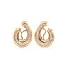 Vintage 1980's 18 Carat Yellow Gold and Diamond Curl Clip-on Earrings