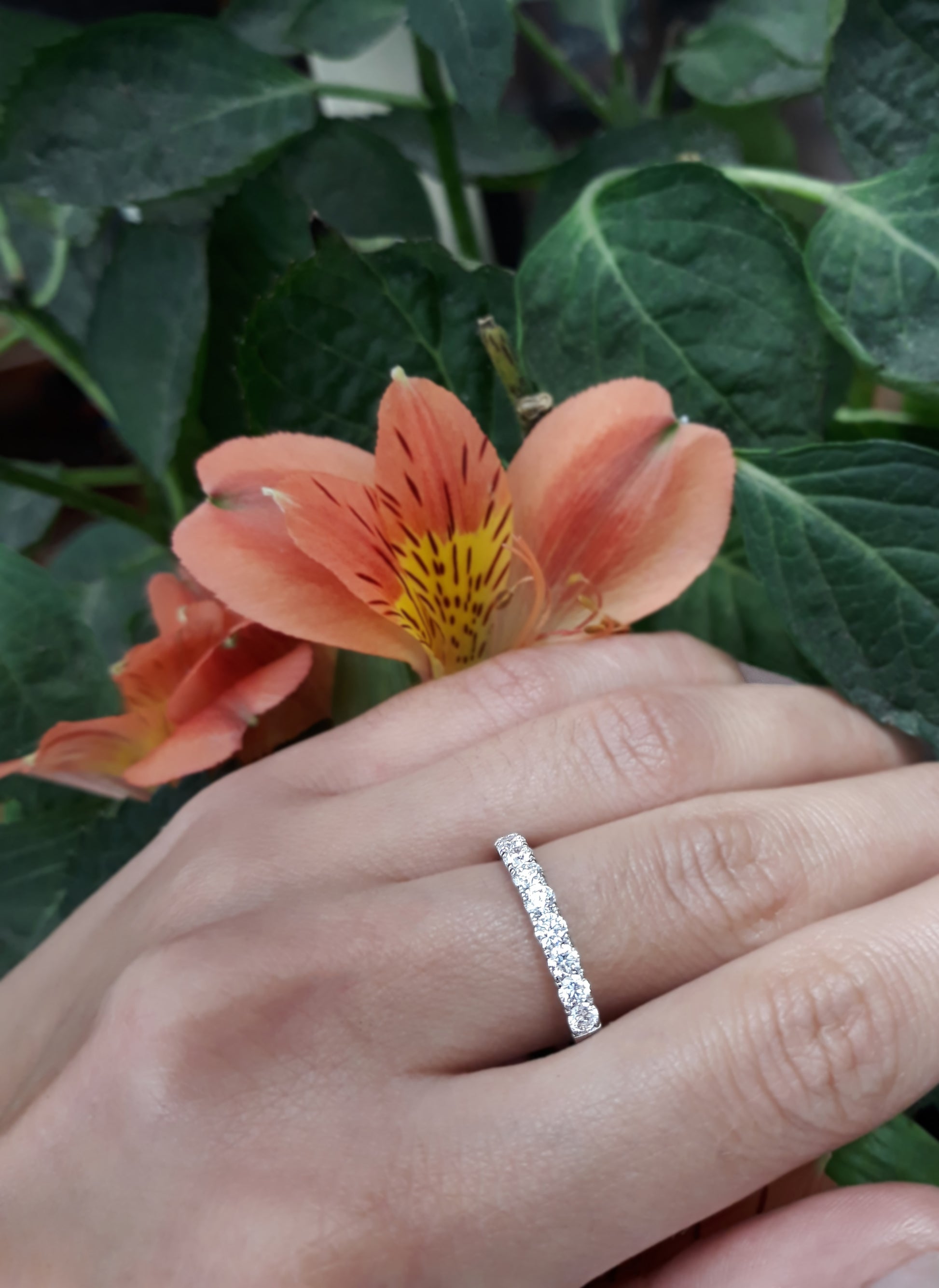Mappin & Webb Diamond Half Eternity Platinum Ring - Tobi Gem Setting