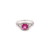 1.22 Carat Pink Sapphire and Diamond 18ct Gold Halo Cluster Engagement Ring