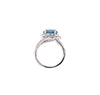 2.70ct Aquamarine and Diamond Cluster 18 Carat White Gold Swirl Dress Ring