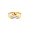 Diamond 18 Carat White and Yellow Gold Wishbone Ring