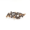 Antique Natural Pearl and Rose Cut Diamond Silver on Gold Floral brooch, c1870's