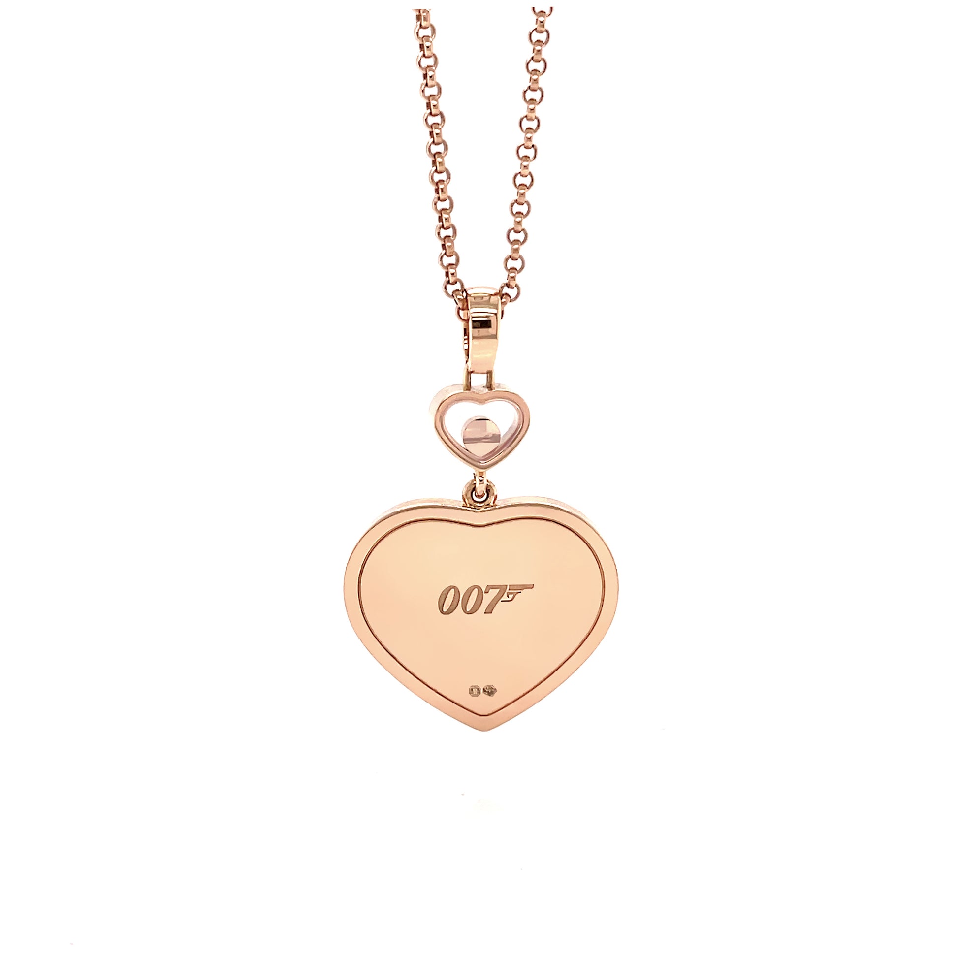 A gorgeous Chopard 18ct Gold Happy Hearts James Bond 007 Limited Edition Diamond Pendant