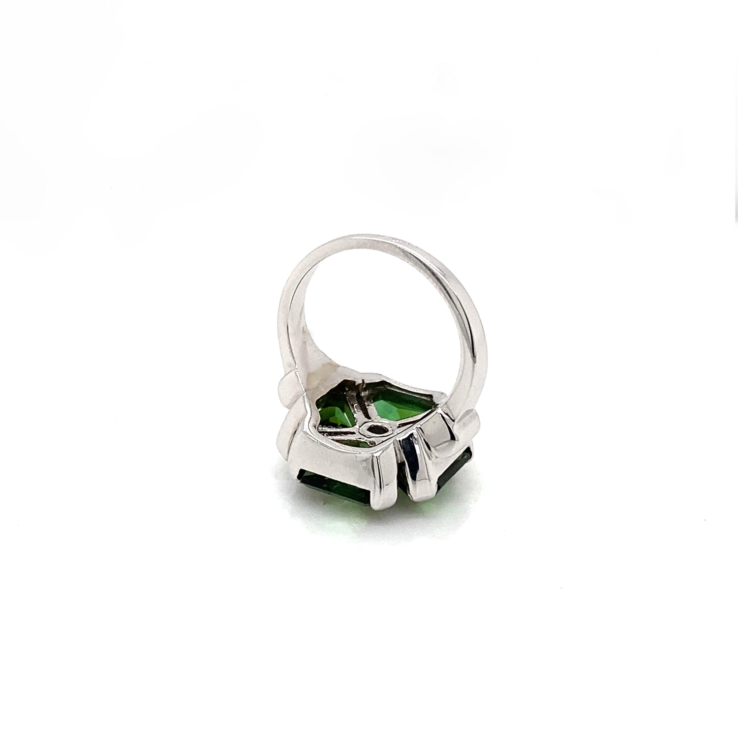 14ct White Gold, Tourmaline and Diamond Clover Cocktail Ring