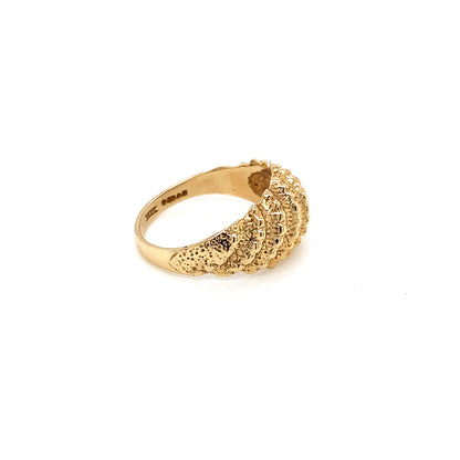 9ct Yellow Gold Shell Pattern Ring