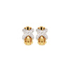 Diamond 18 Carat Yellow and White Gold 'Kiss' Huggie Half-Hoop Earrings