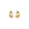 Diamond 18 Carat Yellow and White Gold Huggie Half-Hoop Earrings