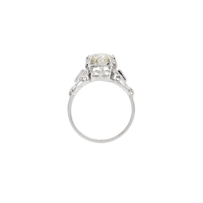 1.48ct Old Cut Diamond and Platinum Art Deco Vintage Engagement Ring