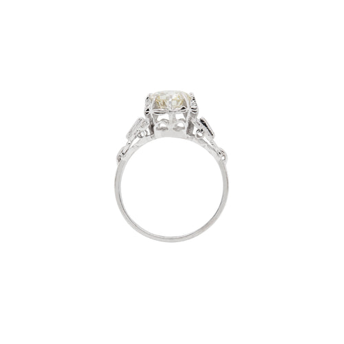 1.48ct Old Cut Diamond and Platinum Art Deco Vintage Engagement Ring