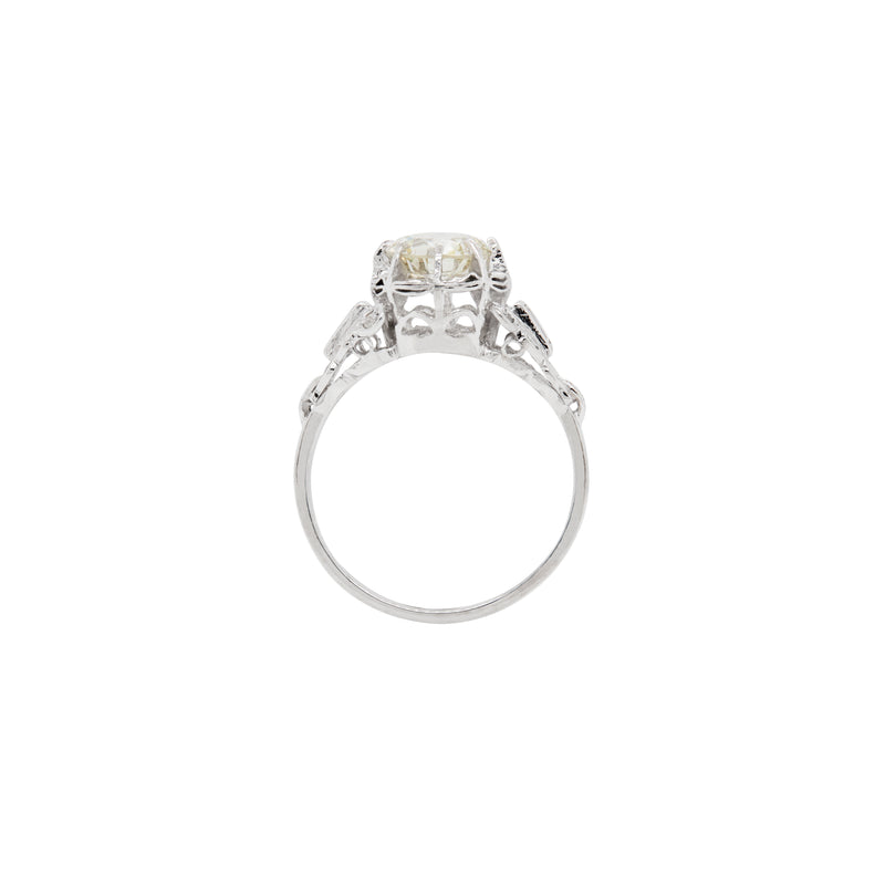 1.48ct Old Cut Diamond and Platinum Art Deco Vintage Engagement Ring