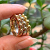 18 Carat White, Yellow and Rose Gold Stackable Bubble Rings