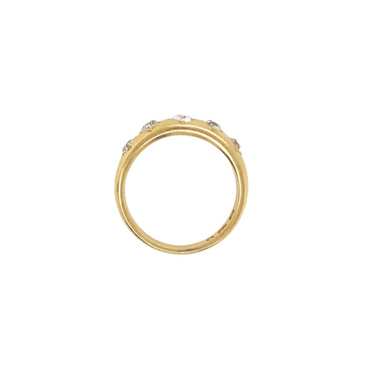 Late Victorian Old Mine Cut Diamond Five-Stone Band Ring in 18 Carat Yellow Gold