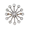 Antique Old Mine Cut Diamond Silver on Gold Brooch and Pendant, Circa 1880