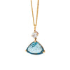 18ct Yellow Gold Diamond and Aquamarine Necklace
