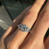 Antique 1.29ct Old Mine Cut Diamond 18 Carat Gold and Platinum Engagement Ring on hand 1