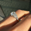 Antique 1.29ct Old Mine Cut Diamond 18 Carat Gold and Platinum Engagement Ring on hand side