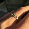 an Antique Ruby & Old Cut Diamond Flower Ring in 18K Yellow Gold, Chester, 1884 on hand