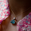 18ct Yellow Gold Diamond and Aquamarine Necklace