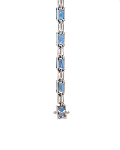 Sapphire and Diamond 18 Carat White Gold Tennis Bracelet