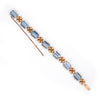 Vintage Paste and 15 Carat Yellow Gold Retro Link Bracelet, circa 1950s