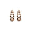 Diamond Cluster Silver on 14 Carat Gold Victorian Style Drop Earrings