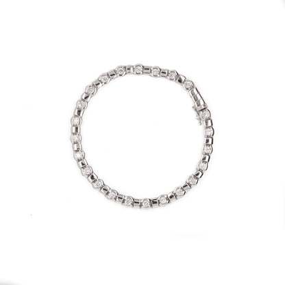 Round Brilliant Cut Diamond and 18 Carat White Gold Tennis Bracelet