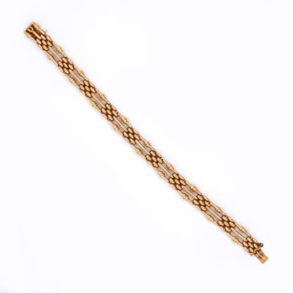 Antique 15 Carat Yellow Gold Gate Link Bracelet, Circa 1900
