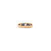 Antique Blue Sapphire and Old Cut Diamond 18ct Yellow Gold Five-Stone Ring