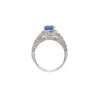 1.32ct Tanzanite and Diamond 18 Carat white Gold Halo Cluster Engagement Ring