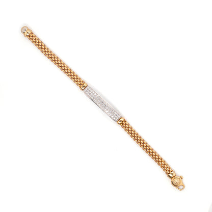 FOPE Diamond 18 Carat White and Yellow Gold Woven Link Bracelet
