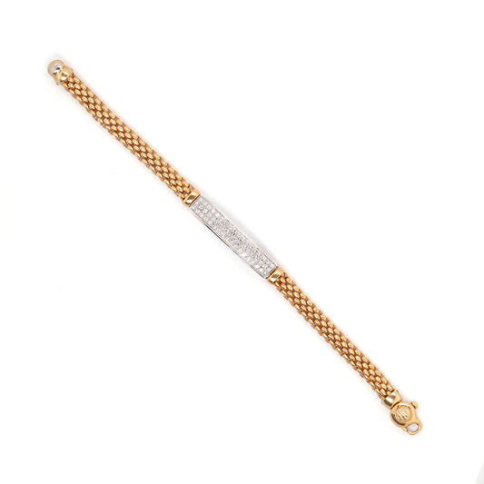 FOPE Diamond 18 Carat White and Yellow Gold Woven Link Bracelet