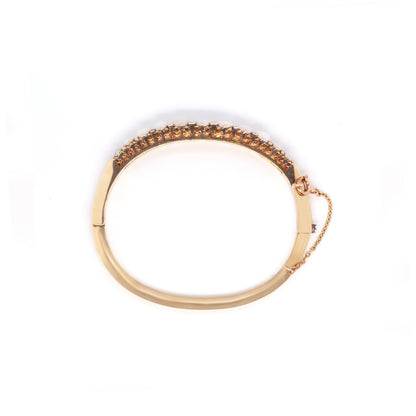 Vintage 9ct Yellow Gold Opal and Diamond Bangle