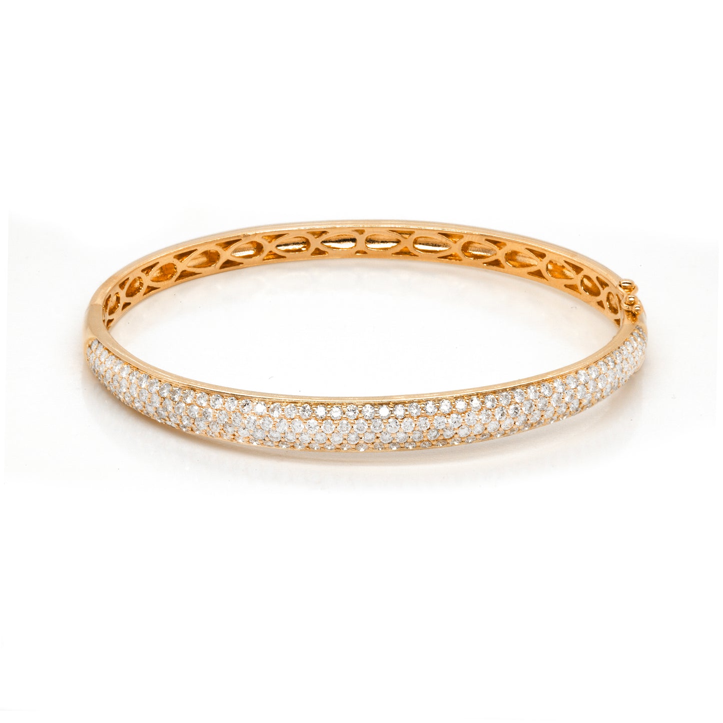 2.76ct Diamond and 18 Carat Yellow Gold Bangle Bracelet