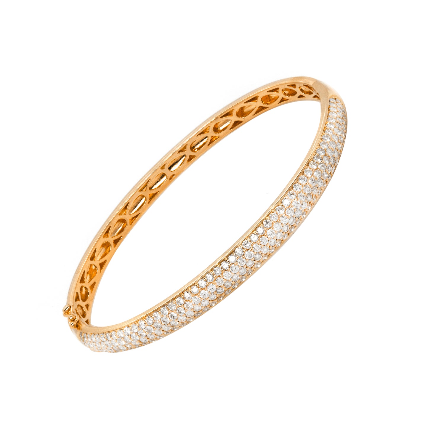 2.76ct Diamond and 18 Carat Yellow Gold Bangle Bracelet