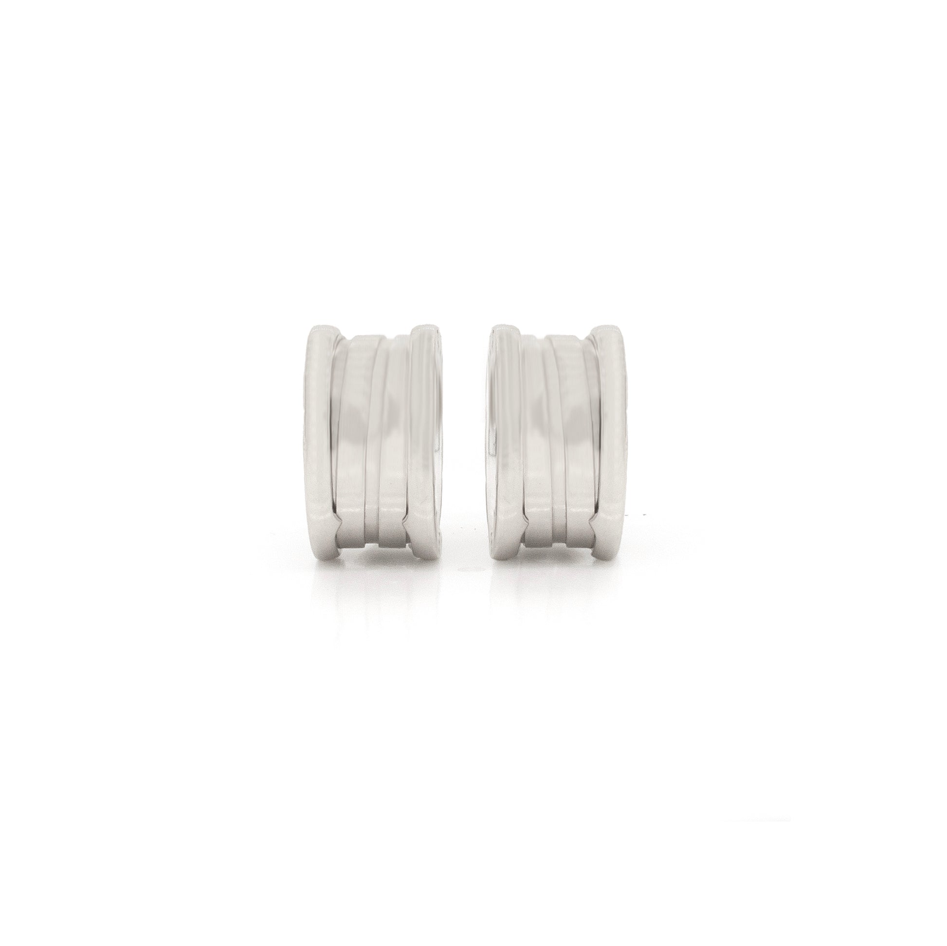 Bvlgari B.zero1 18 Carat White Gold Small Hoop Earrings - side detail
